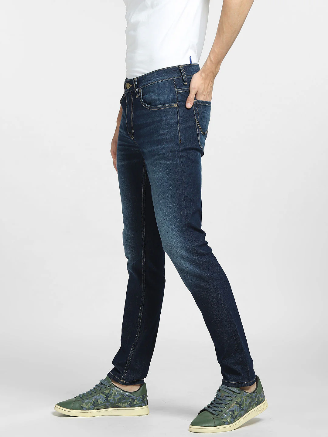 Dark Blue Low Rise Glenn Slim Fit Jeans - Image 3