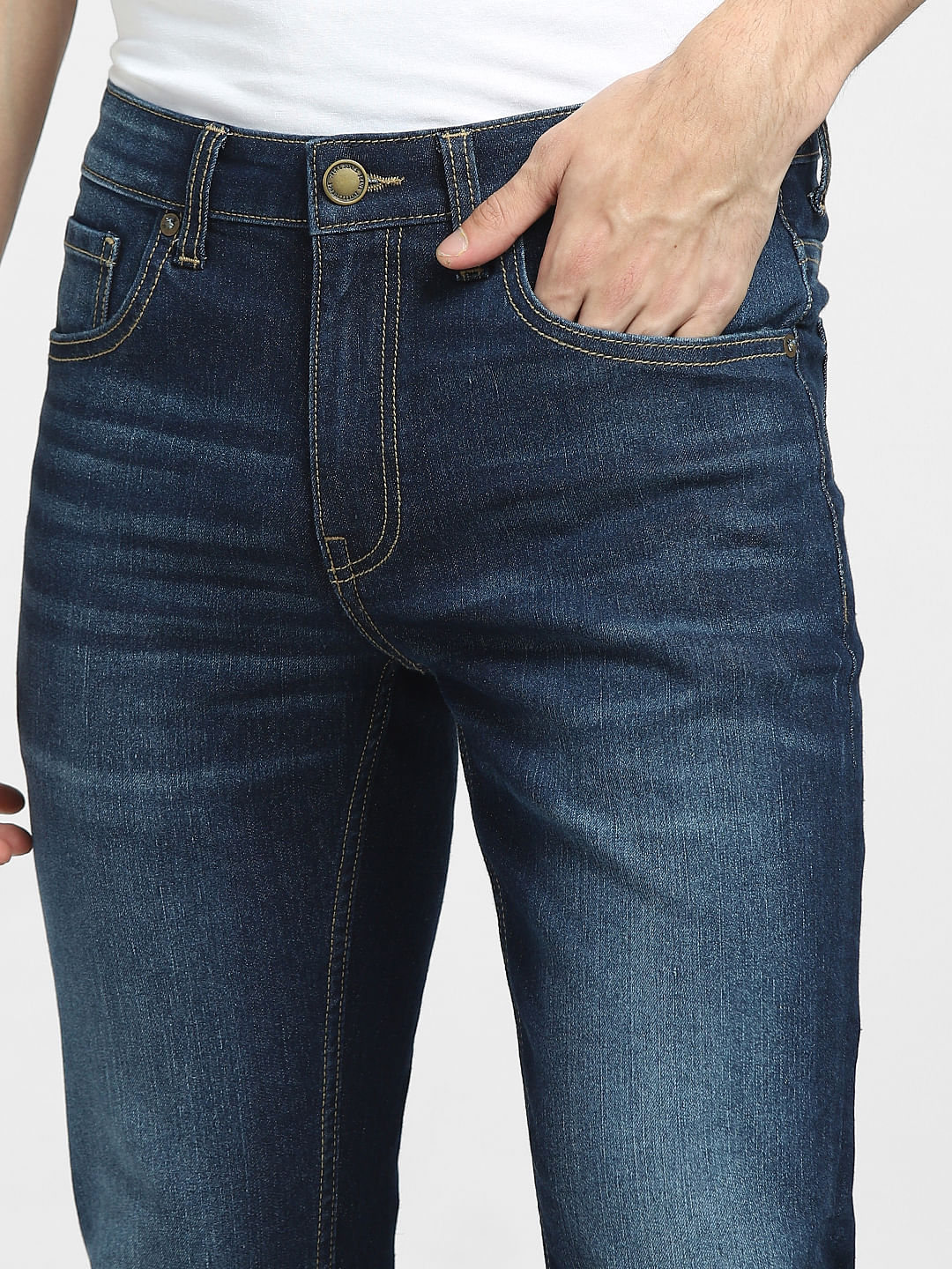 Dark Blue Low Rise Glenn Slim Fit Jeans - Image 5