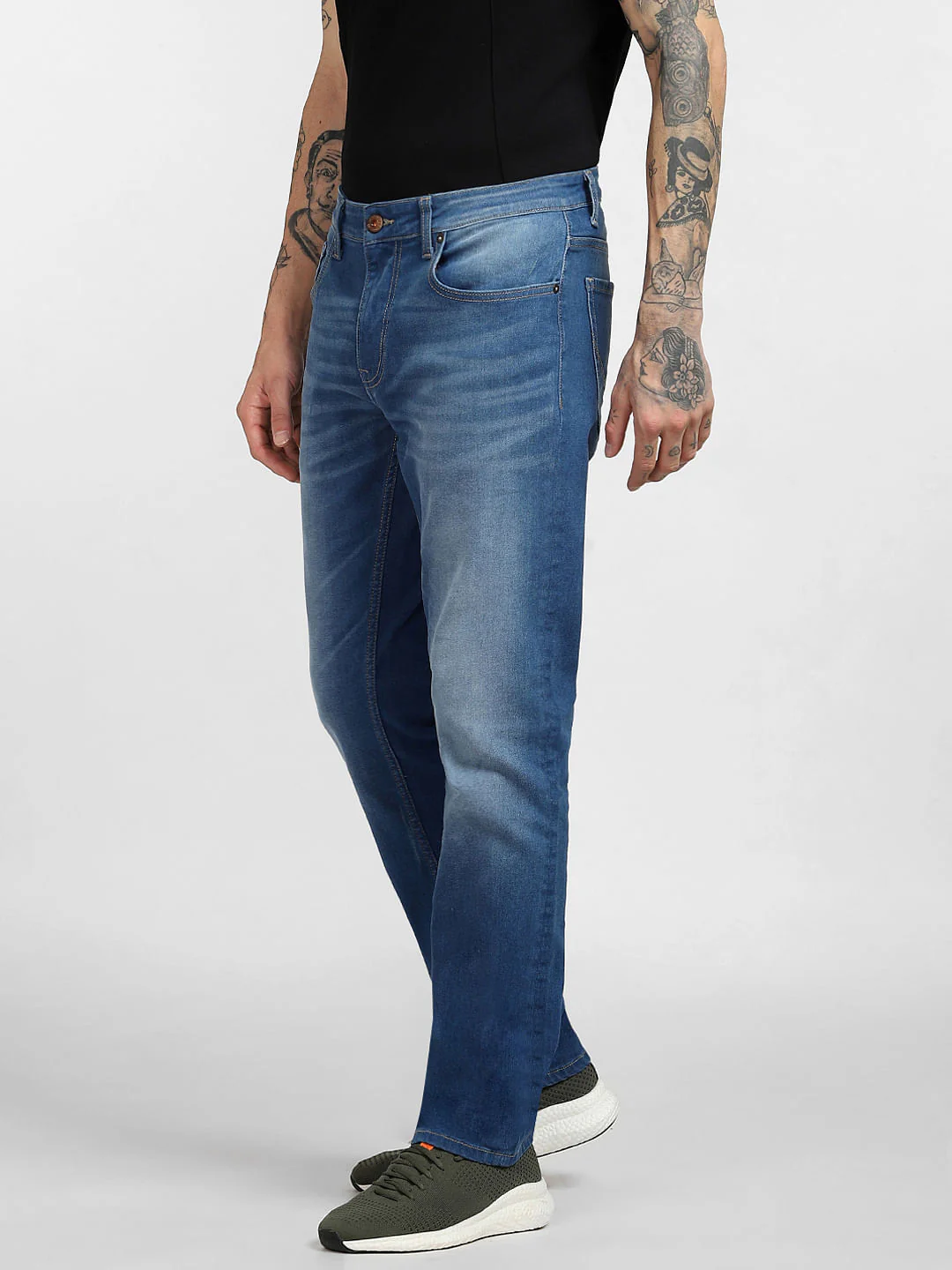 Blue Low Rise Washed Ben Skinny Jeans - Image 3