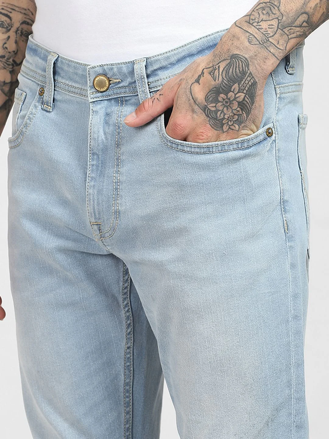 Light Blue Low Rise Ben Skinny Jeans - Image 5