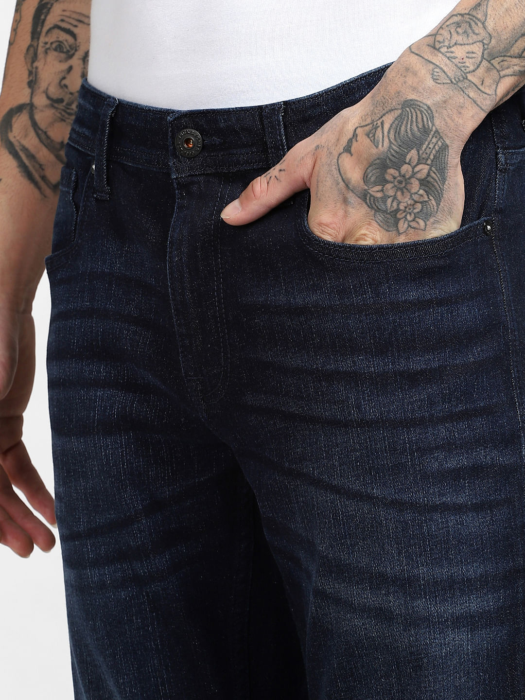 Dark Blue Low Rise Ben Skinny Jeans - Image 5