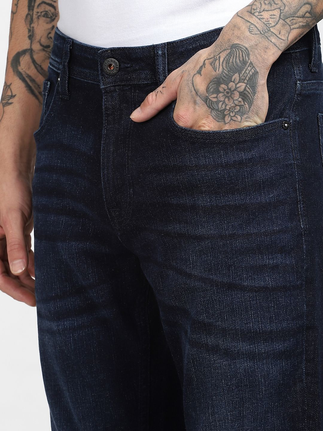Dark Blue Low Rise Glenn Slim Fit Jeans - Image 5