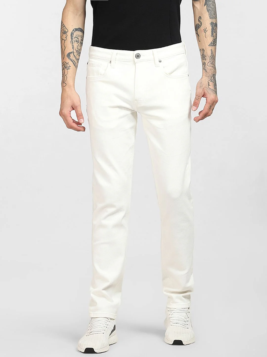 White Low Rise Glenn Slim Jeans - Image 2