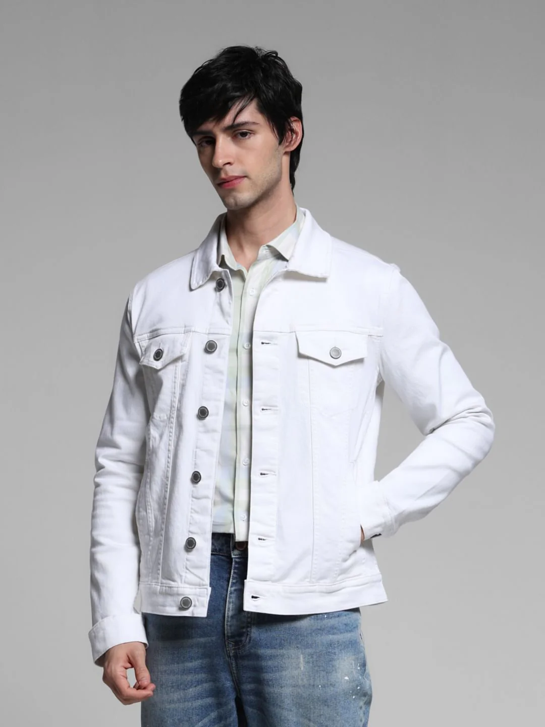 White Cotton Denim Jacket