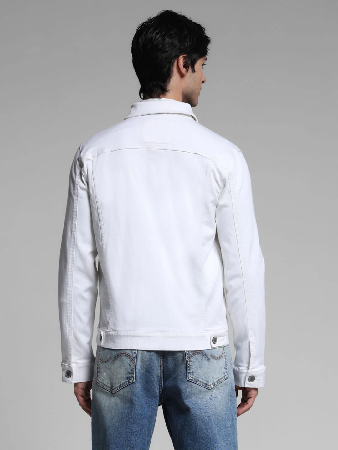 White Cotton Denim Jacket - Image 4