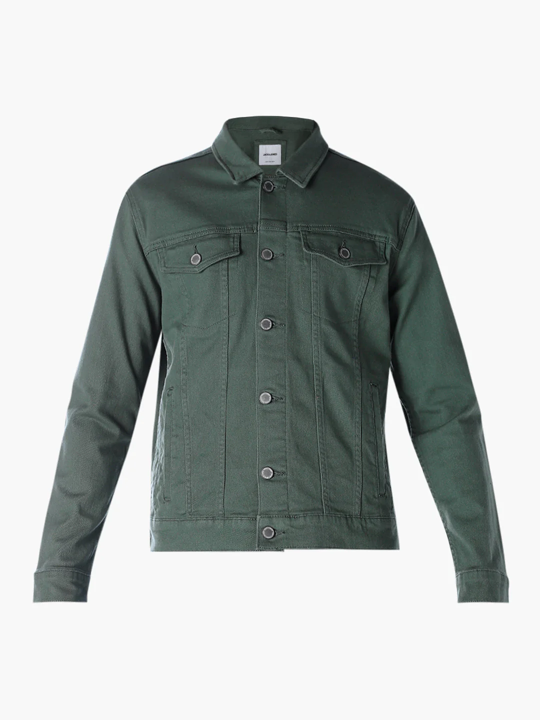Dark Green Regular Fit Denim Jacket - Image 8