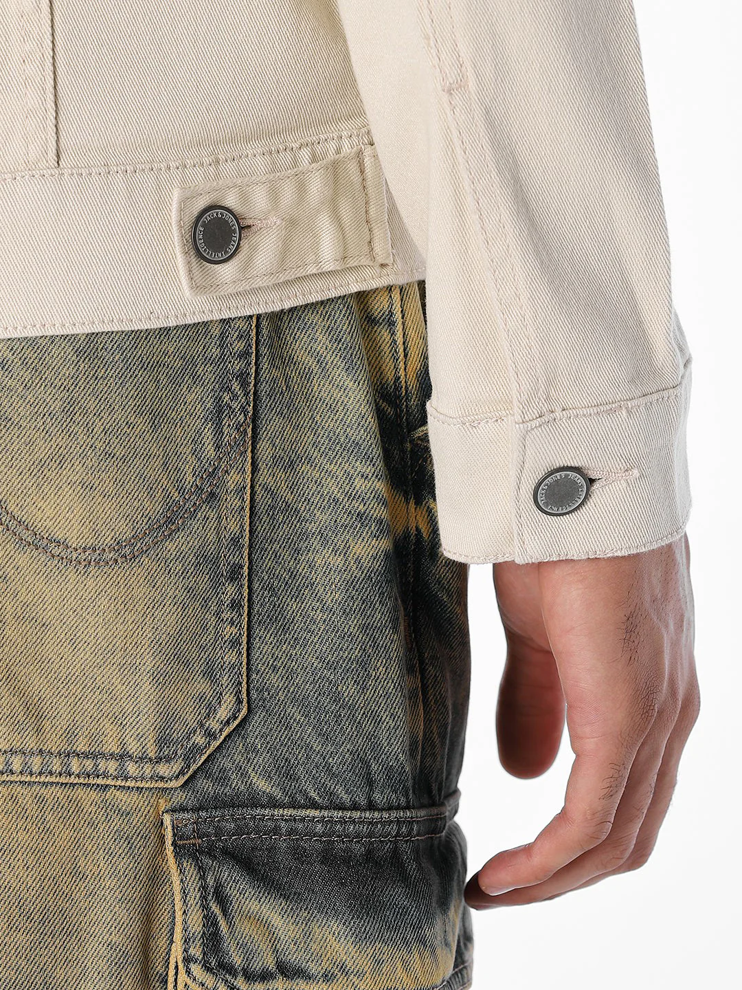 Beige Regular Denim Jacket - Image 6