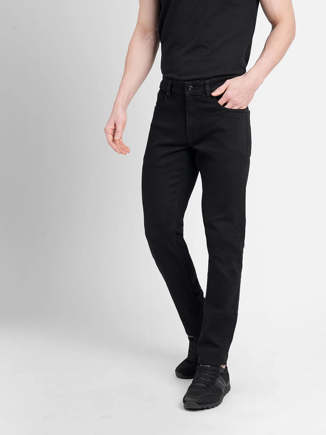 Black Low Rise Glenn Slim Fit Jeans - Image 3