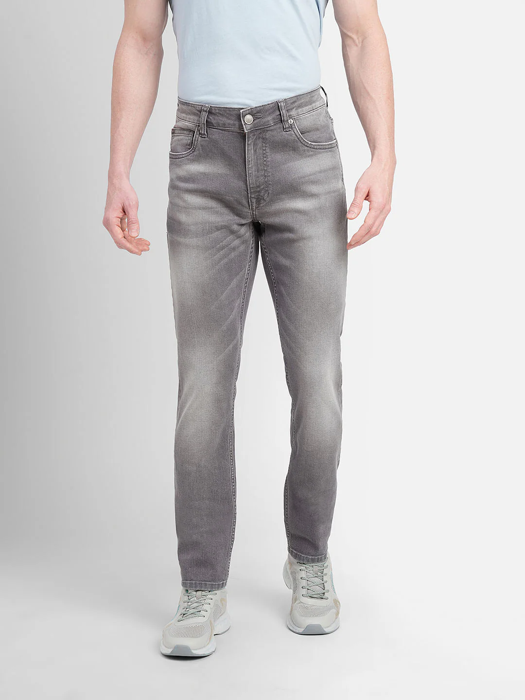 Grey Low Rise Washed Ben Skinny Fit Jeans - Image 2