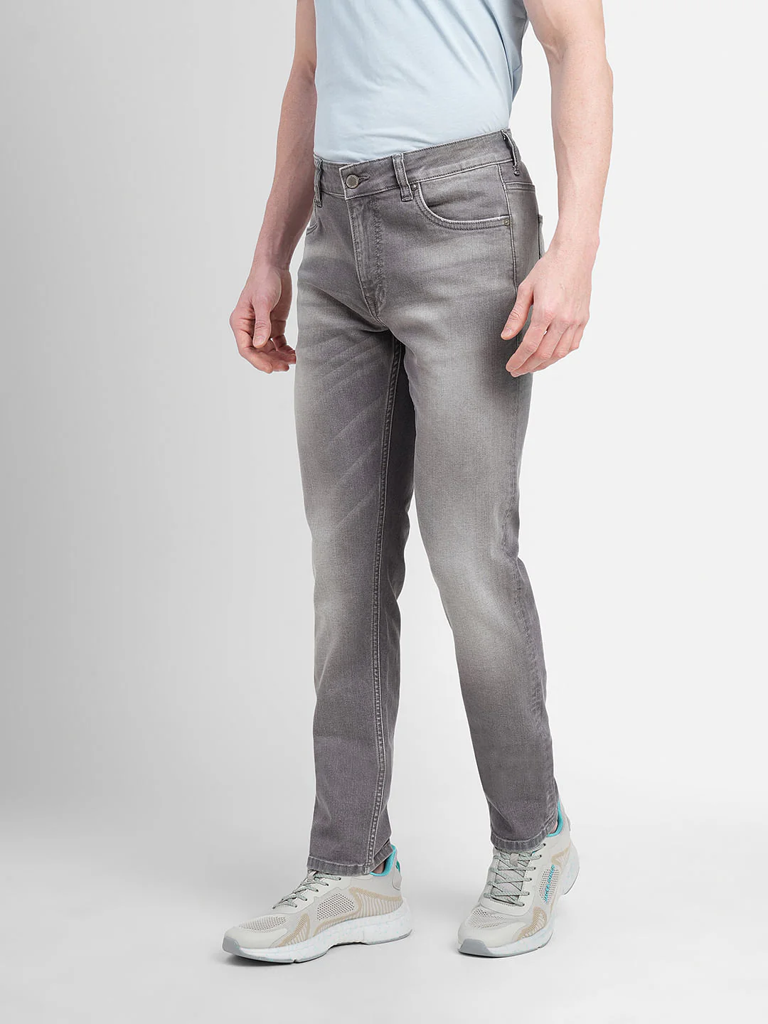 Grey Low Rise Washed Ben Skinny Fit Jeans - Image 3