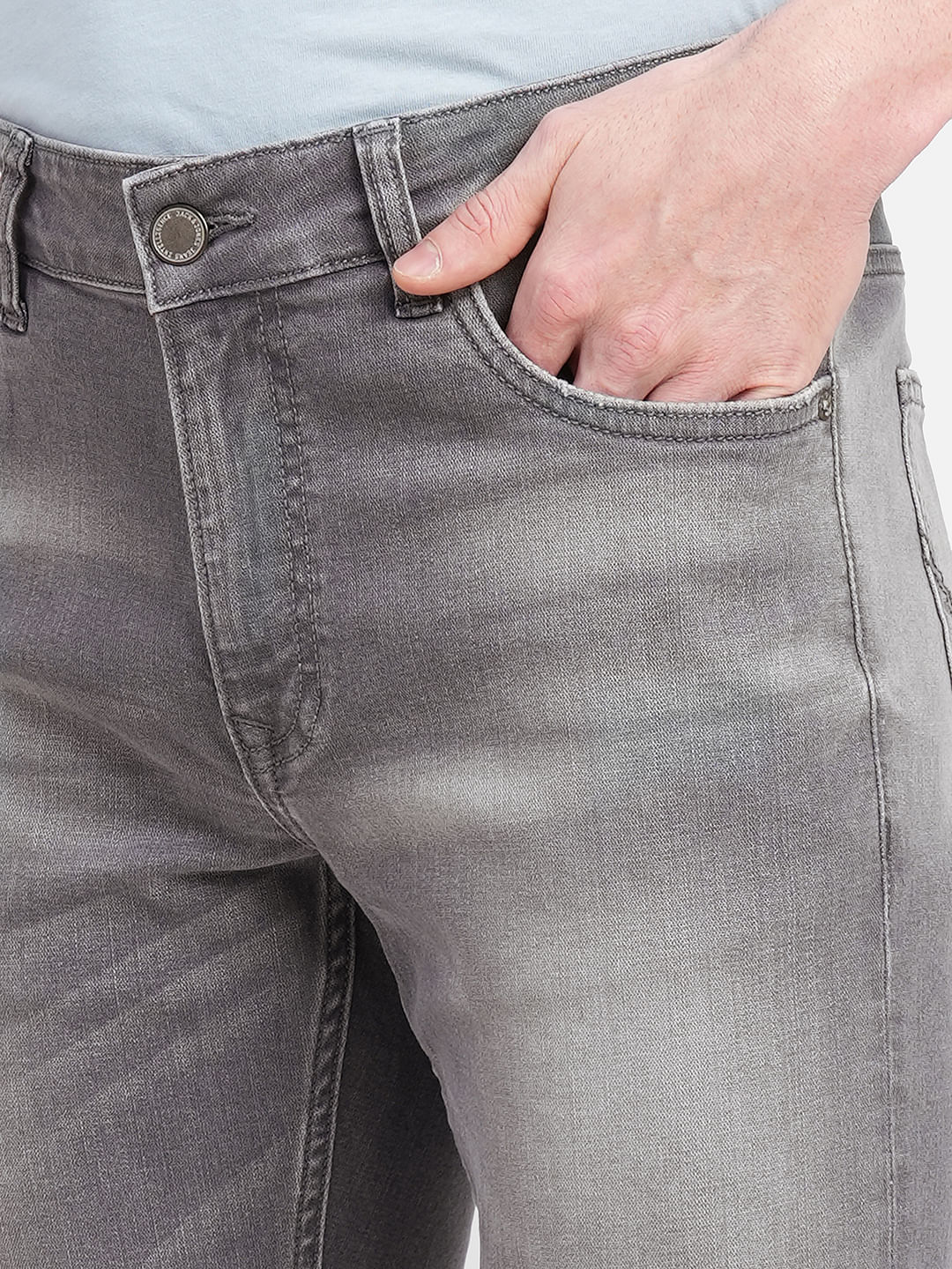 Grey Low Rise Washed Ben Skinny Fit Jeans - Image 5