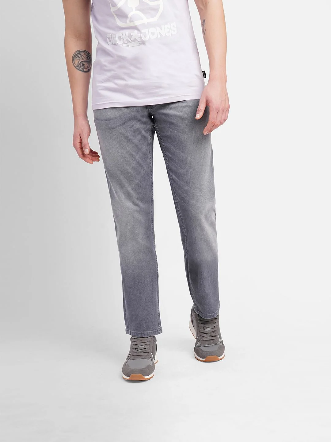 Grey Low Rise Tim Anti Fit Jeans - Image 2