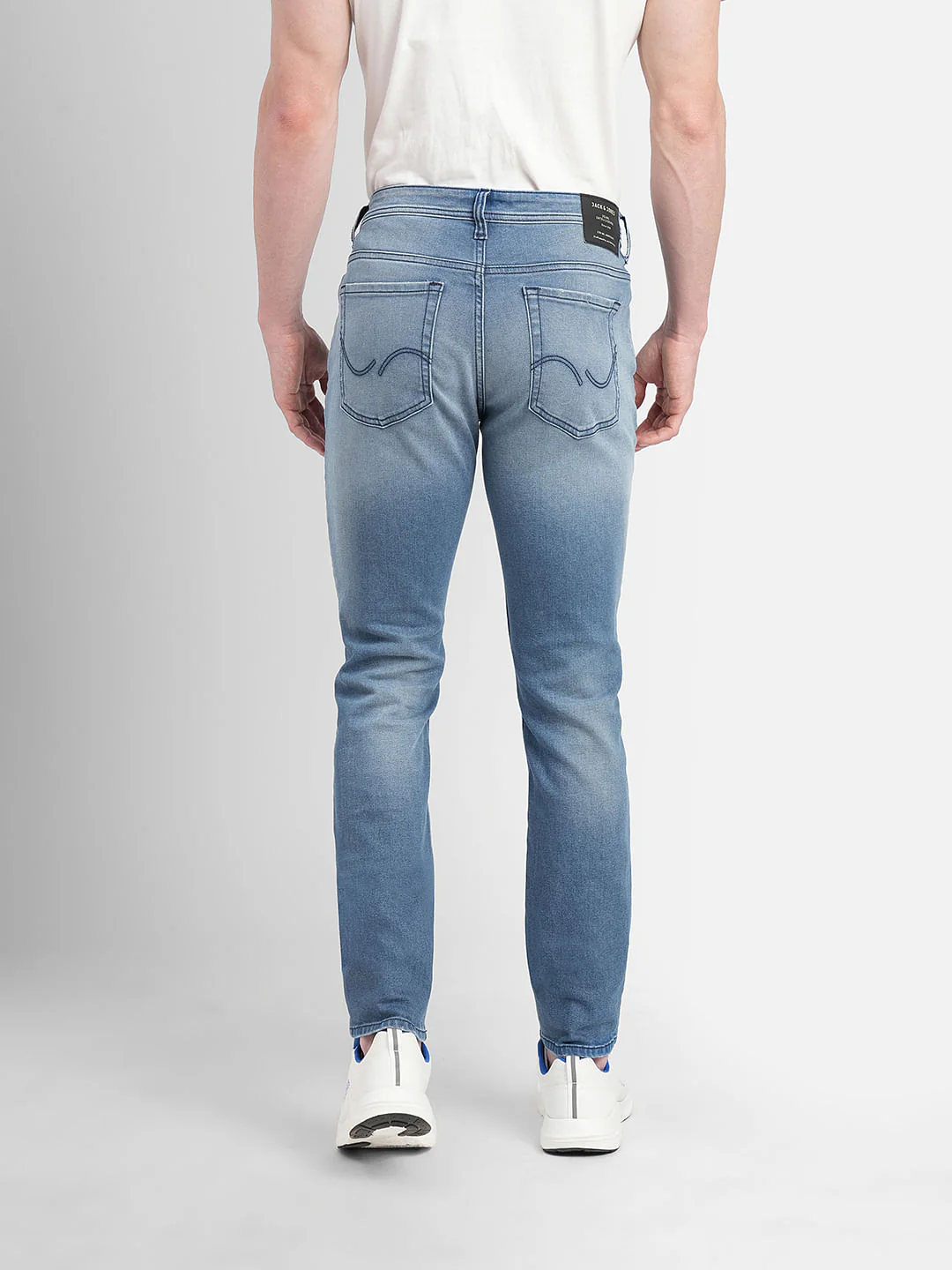 Light Blue Low Rise Distressed Glenn Slim Jeans - Image 4