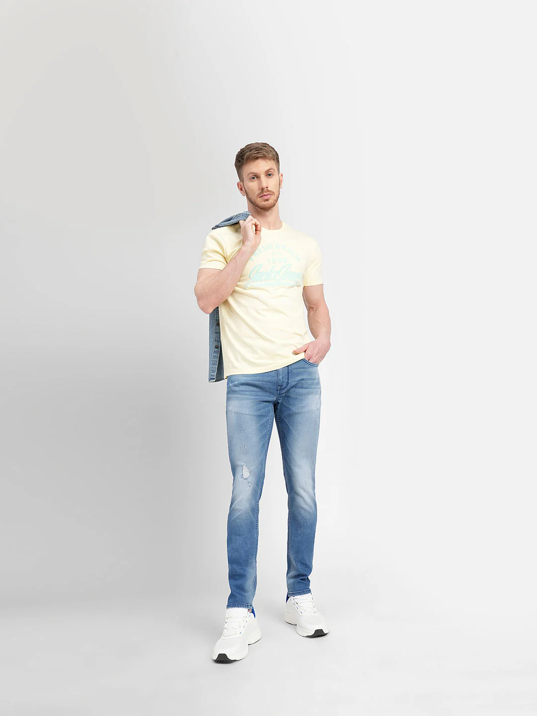 Light Blue Low Rise Distressed Liam Skinny Jeans