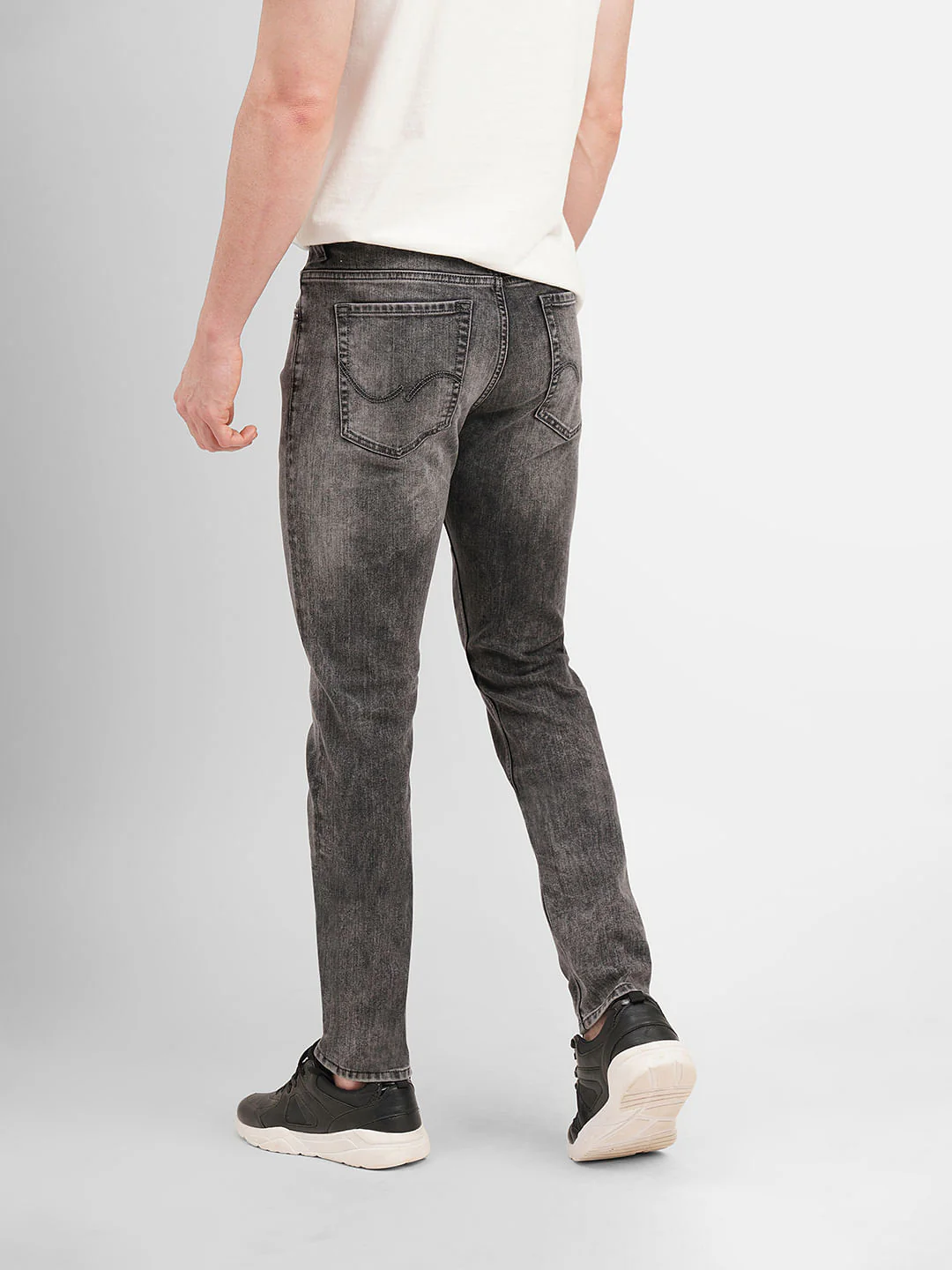 Black Low Rise Washed Glenn Slim Jeans - Image 4