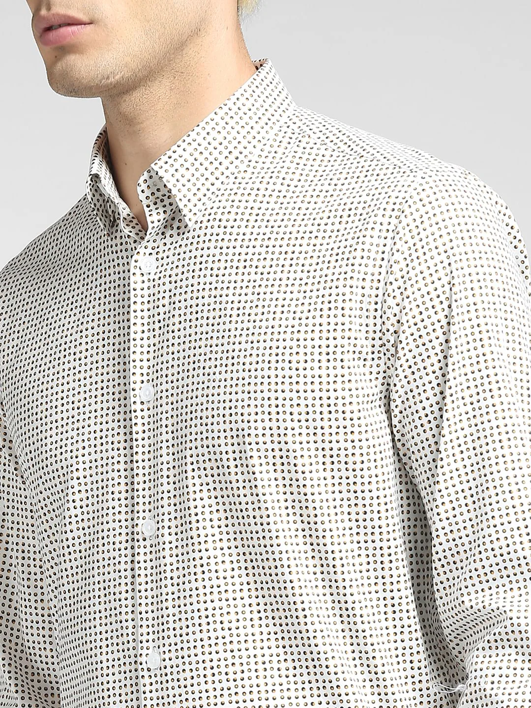 White All Over Print Full Sleeves Shirt - Image 5
