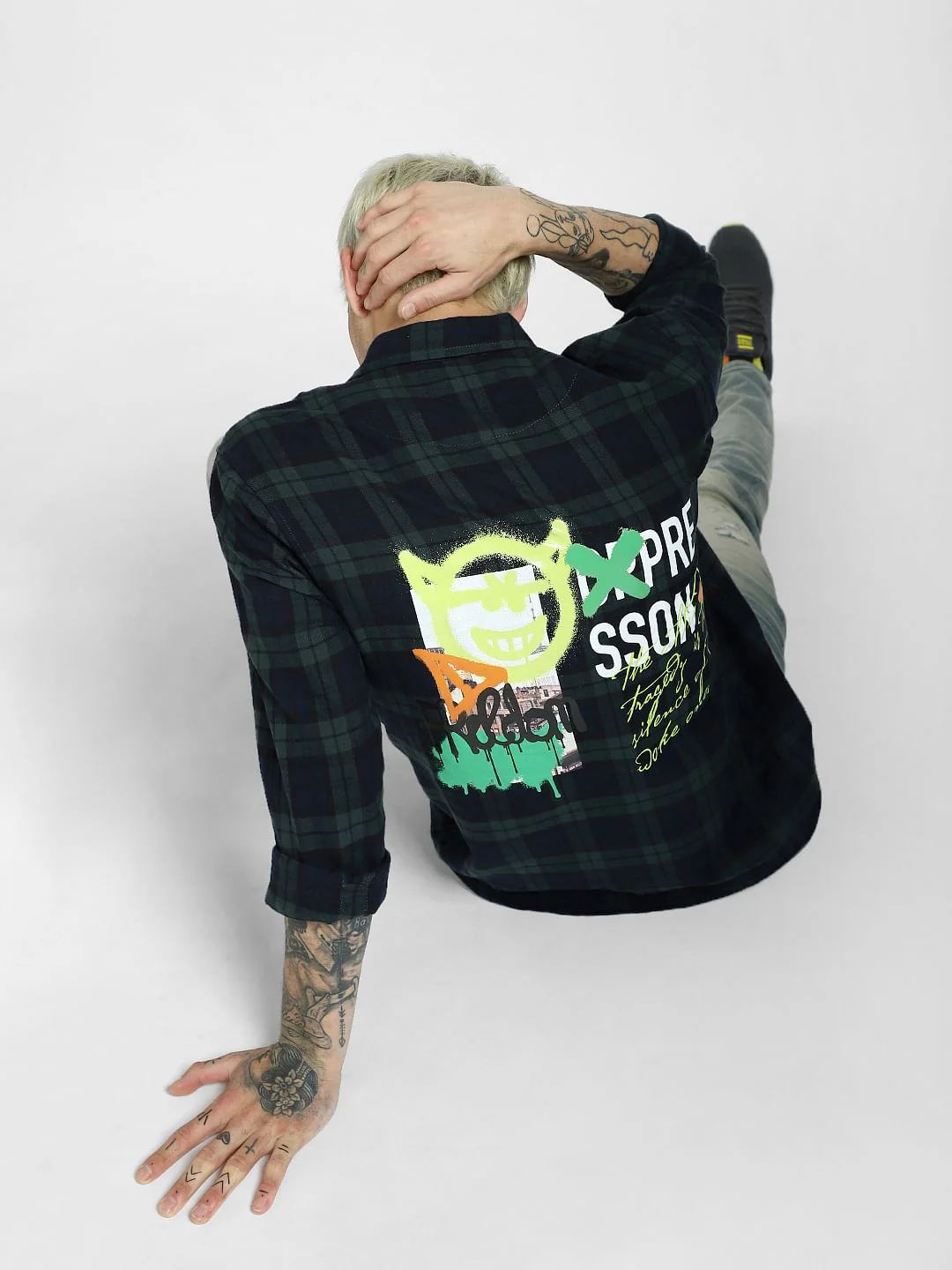 Green Check Full Sleeves Shirt