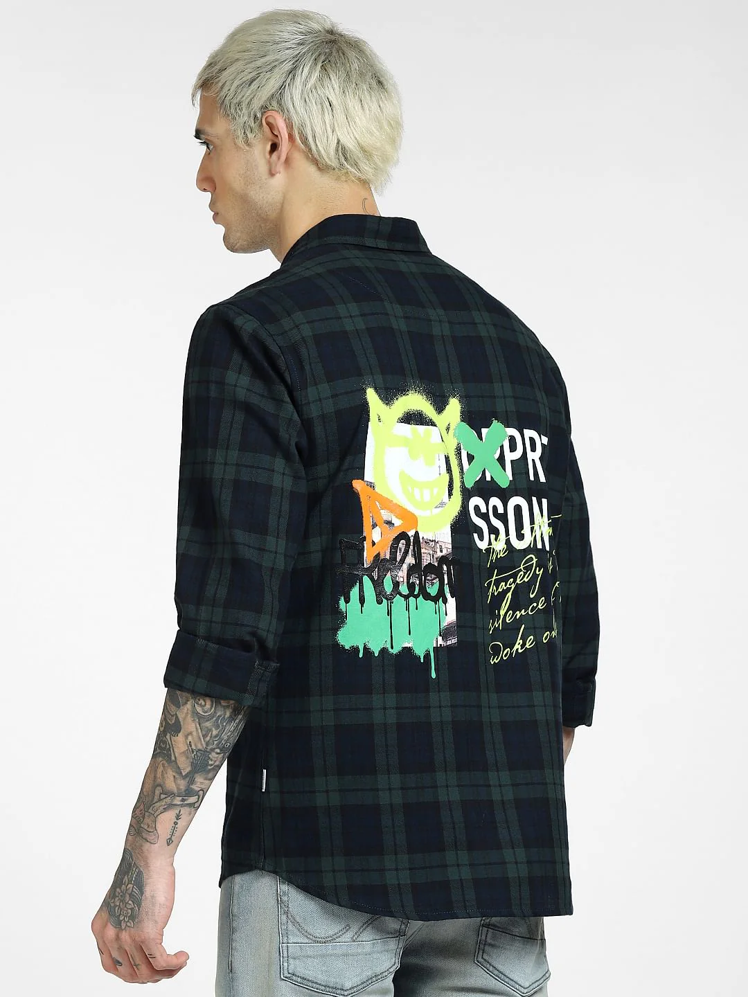 Green Check Full Sleeves Shirt - Image 4
