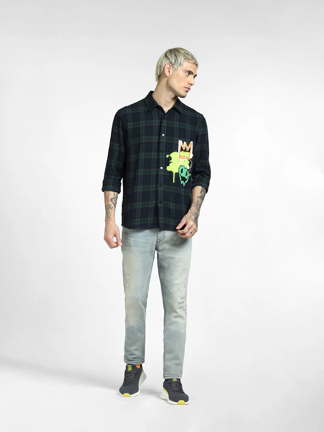 Green Check Full Sleeves Shirt - Image 6