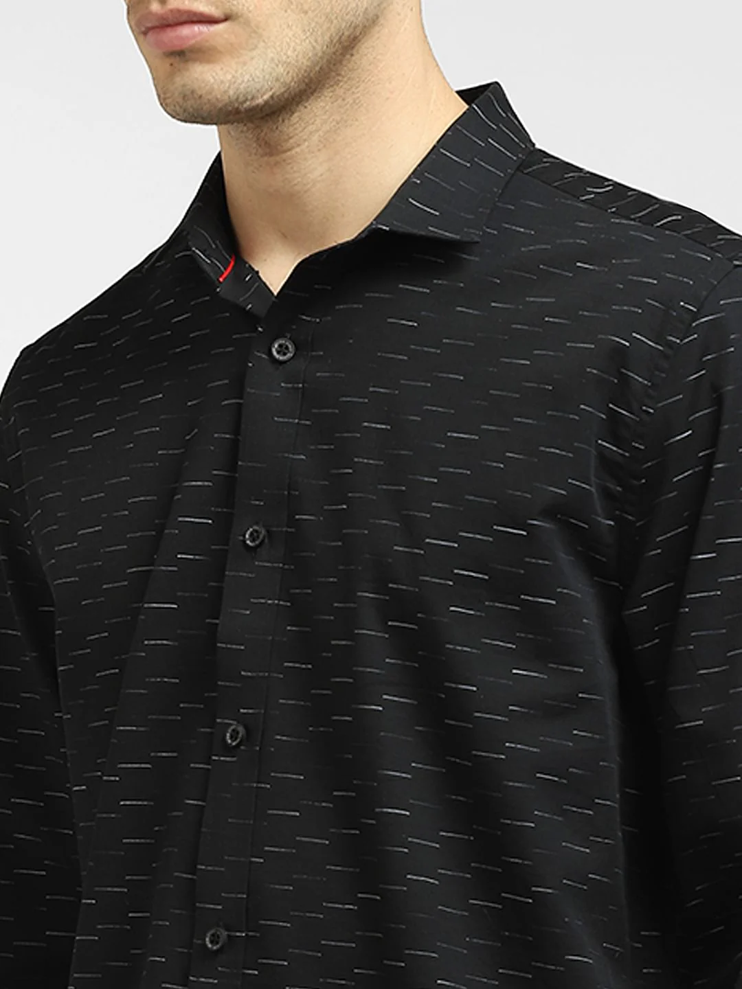 Black Printed Full Sleeves Shirt - Image 5