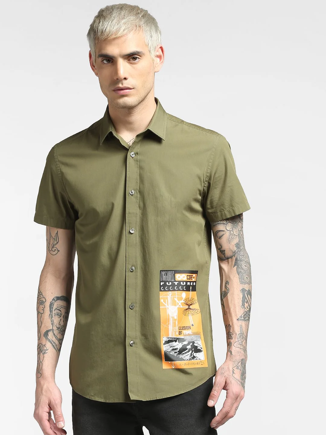 Green Oversized Half Sleeves Shirt - Image 2