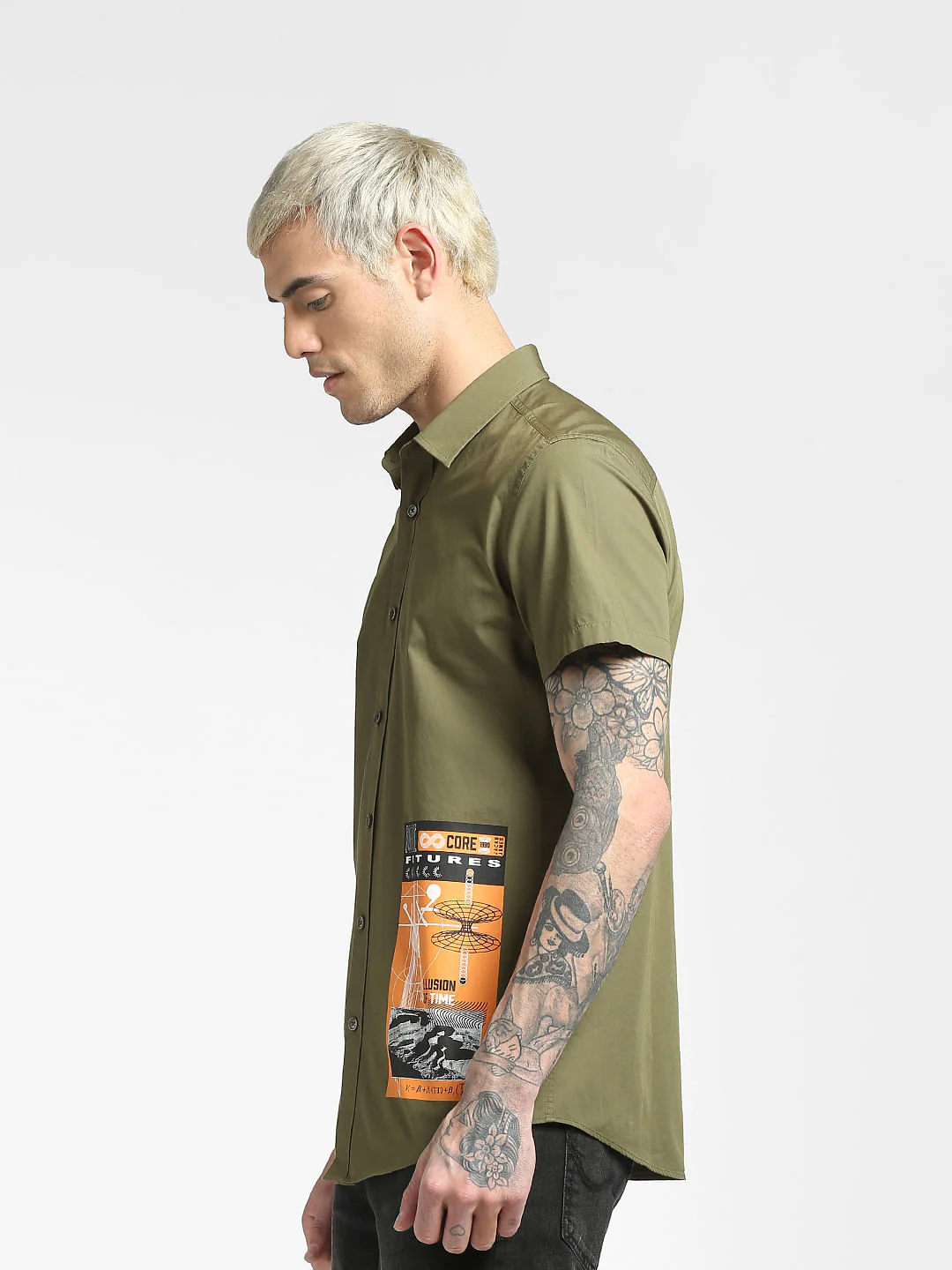Green Oversized Half Sleeves Shirt - Image 3