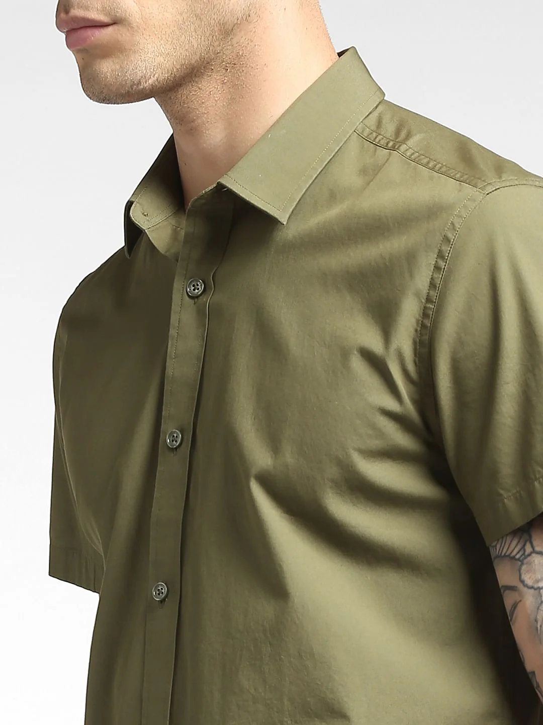 Green Oversized Half Sleeves Shirt - Image 5