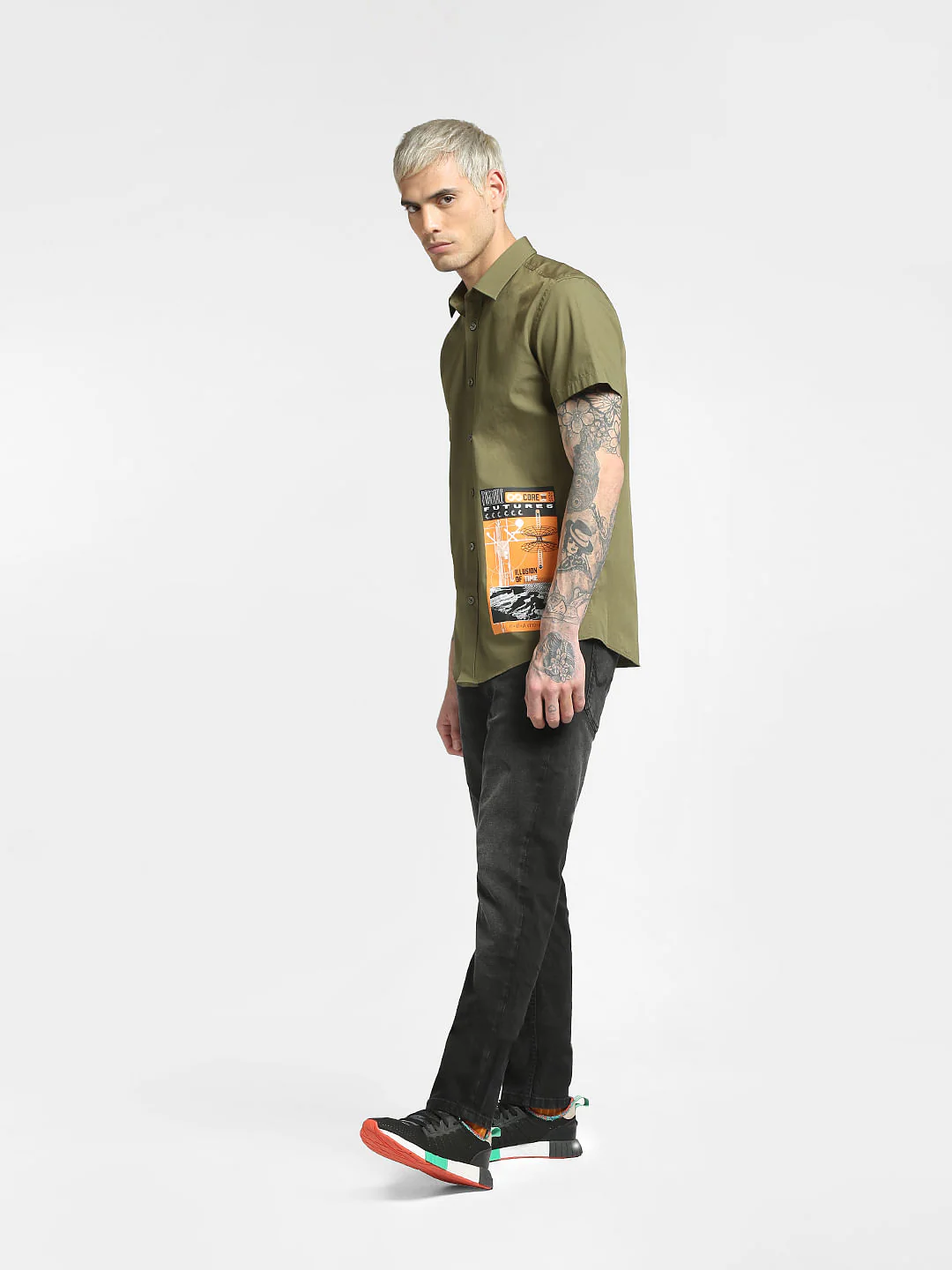 Green Oversized Half Sleeves Shirt - Image 6
