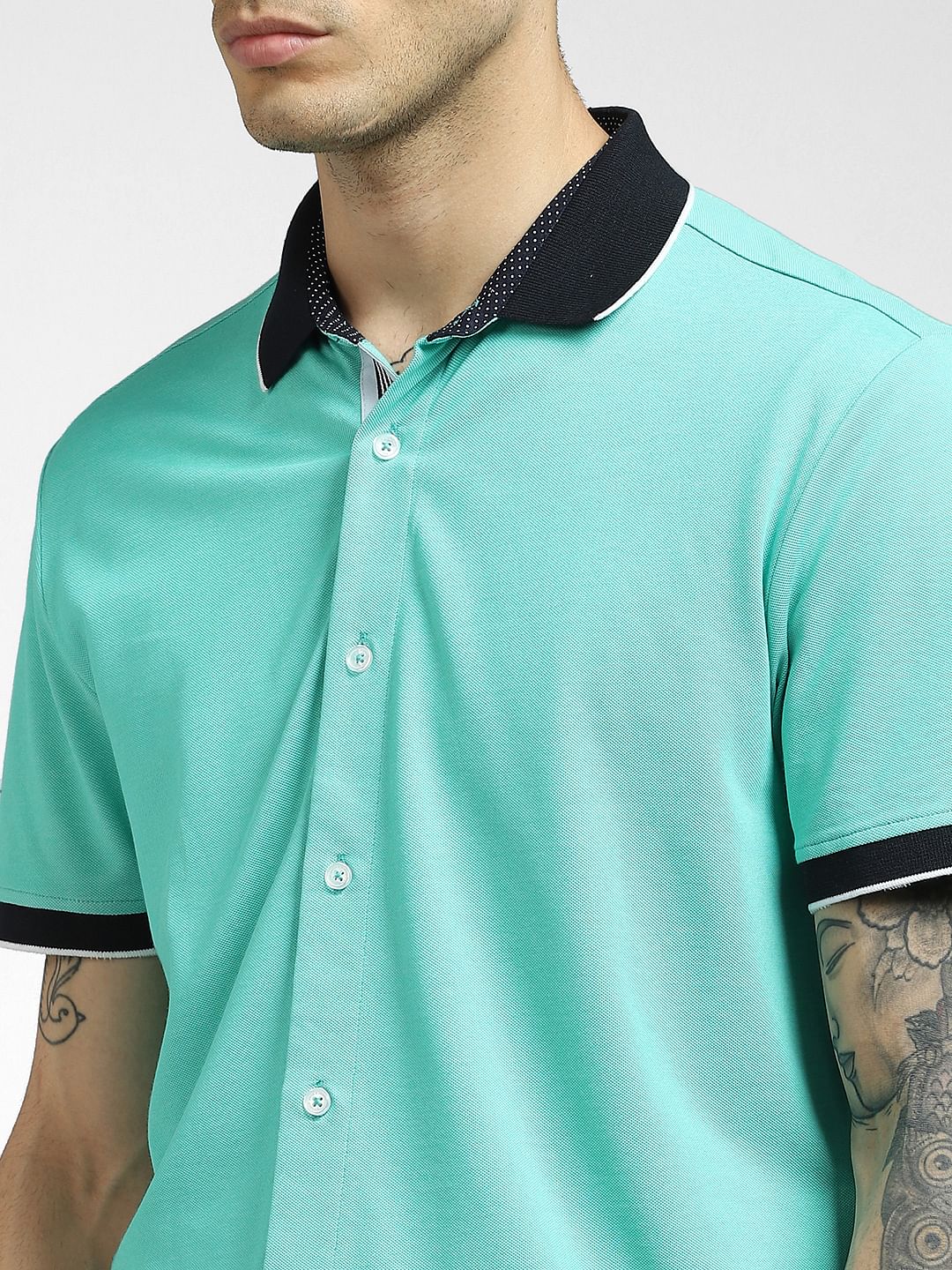Turquoise Half Sleeves Shirt - Image 5