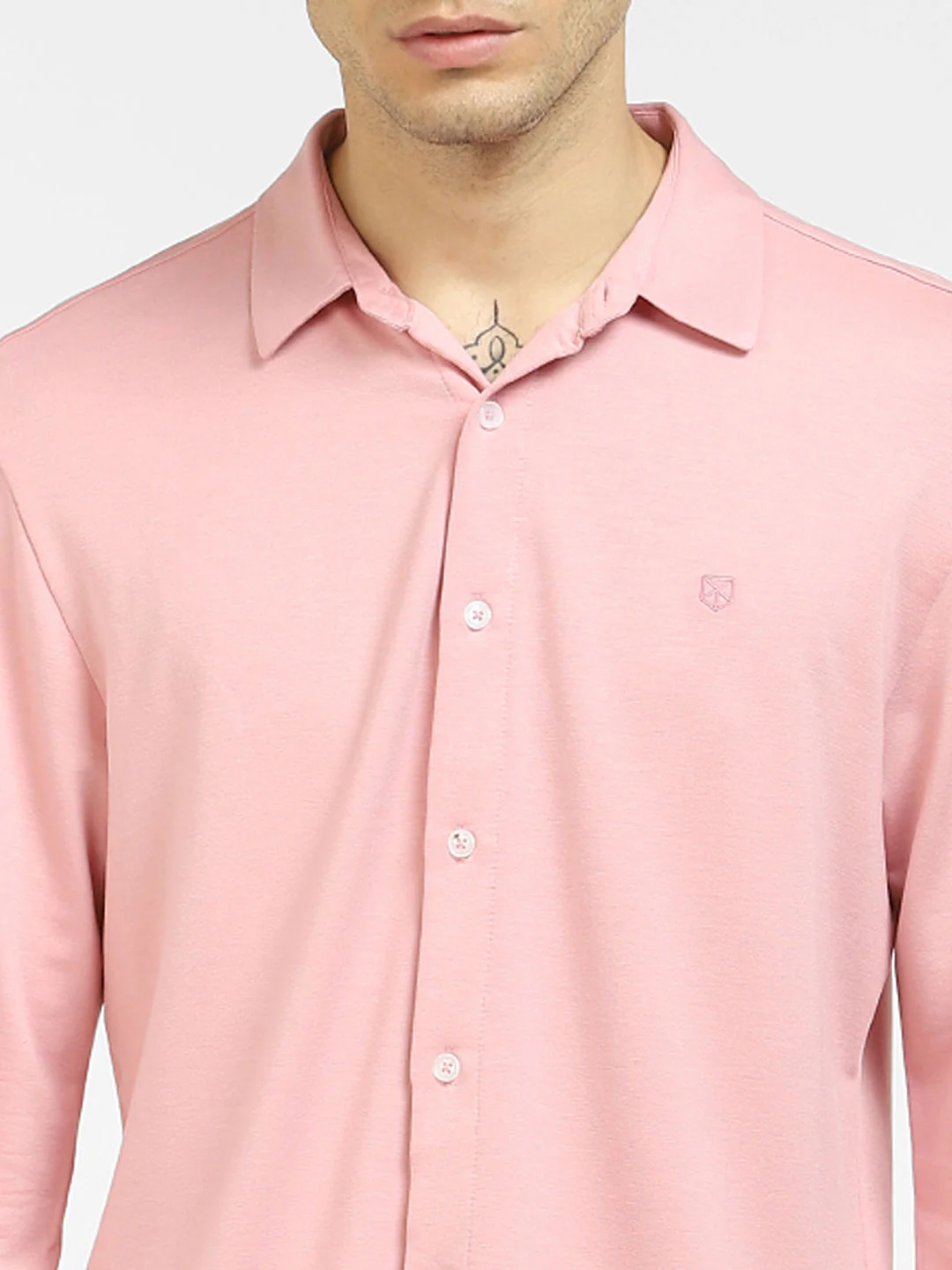 Pink Knit Full Sleeves Shirt - Image 5