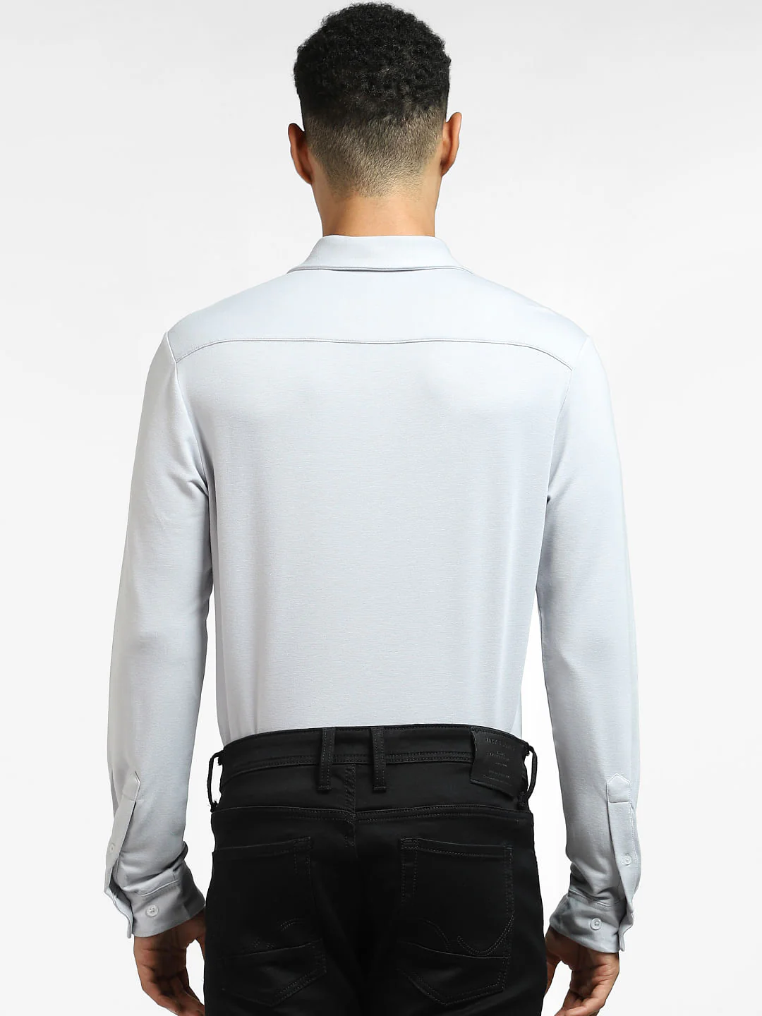 Grey Knit Full Sleeves Shirt - Image 4