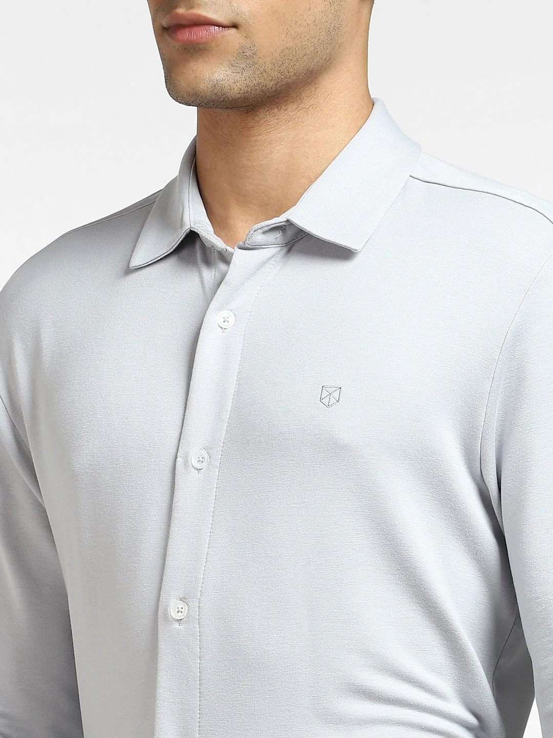 Grey Knit Full Sleeves Shirt - Image 5