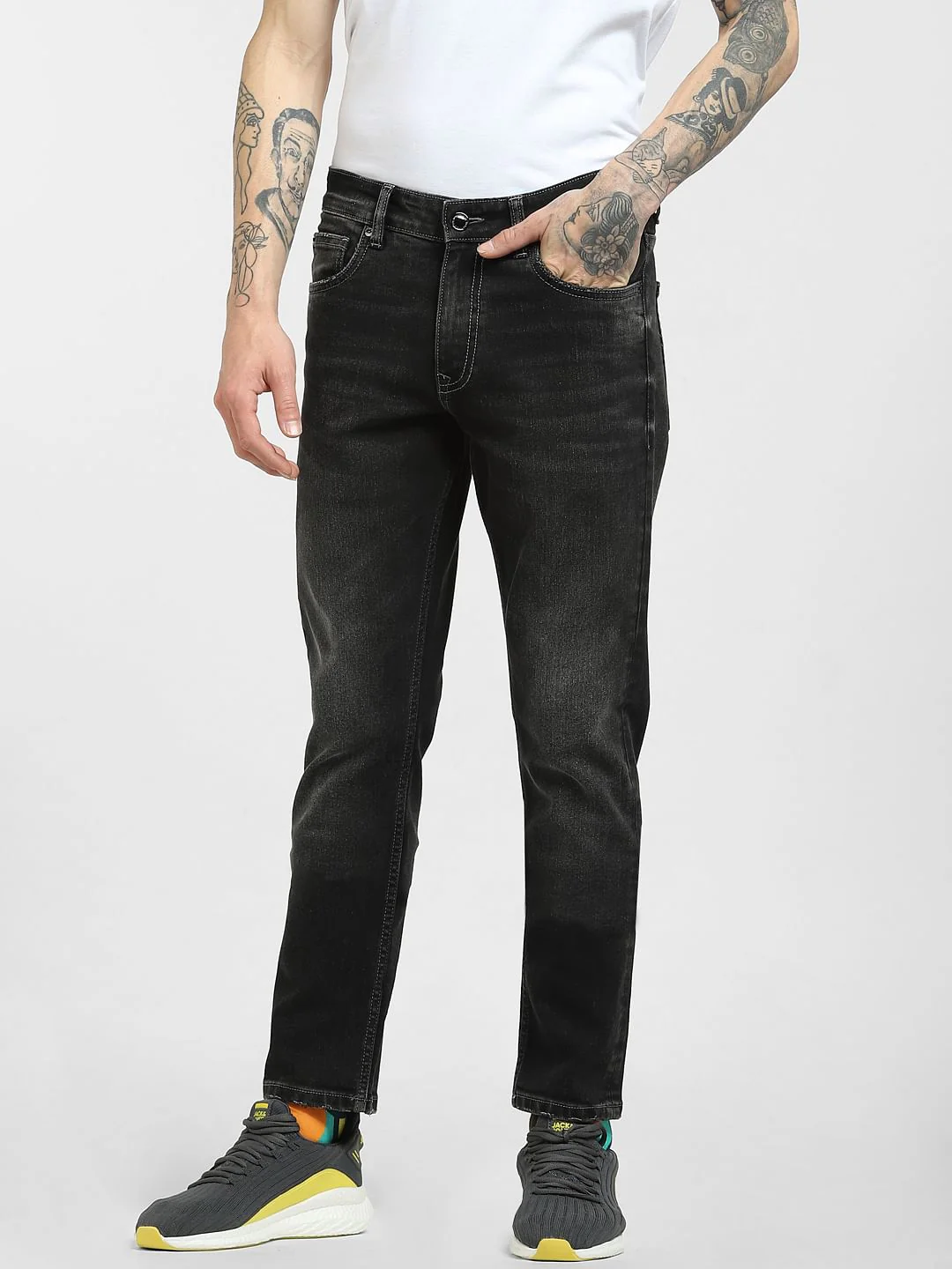 Grey Low Rise Glenn Slim Jeans - Image 2