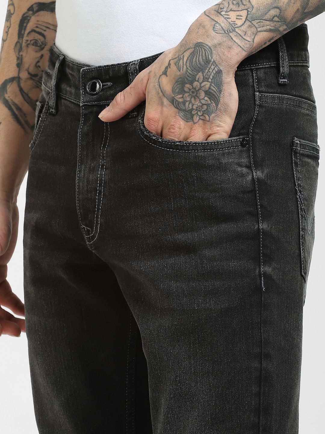 Grey Low Rise Glenn Slim Jeans - Image 5