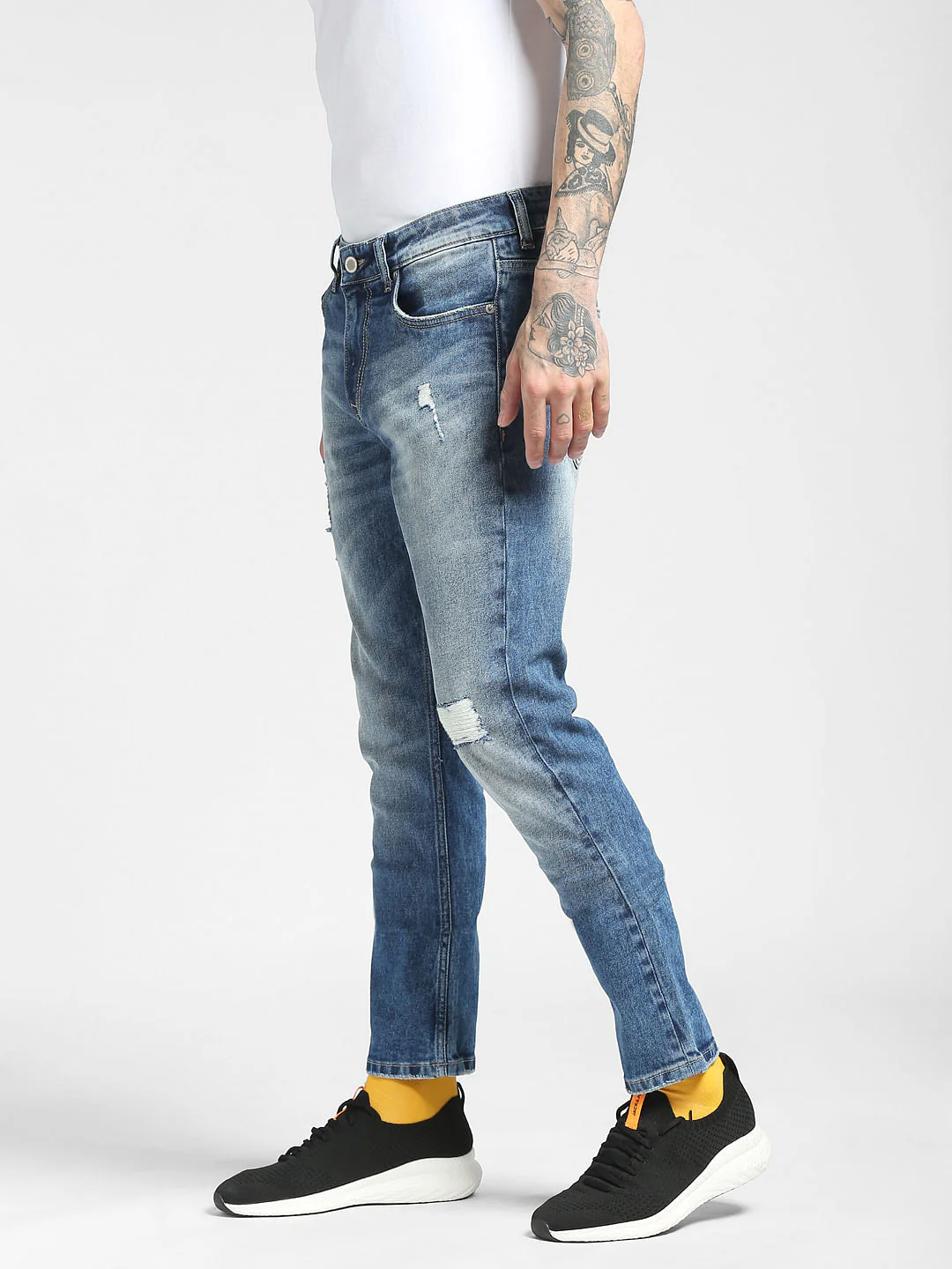 Blue Low Rise Glenn Slim Ripped Jeans - Image 3