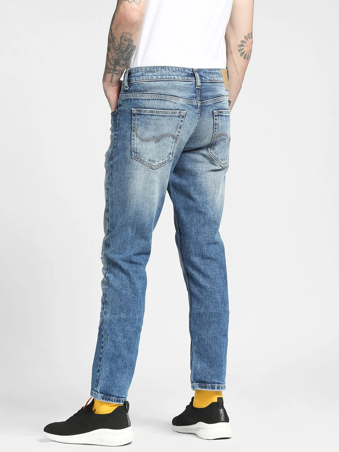 Blue Low Rise Glenn Slim Ripped Jeans - Image 4