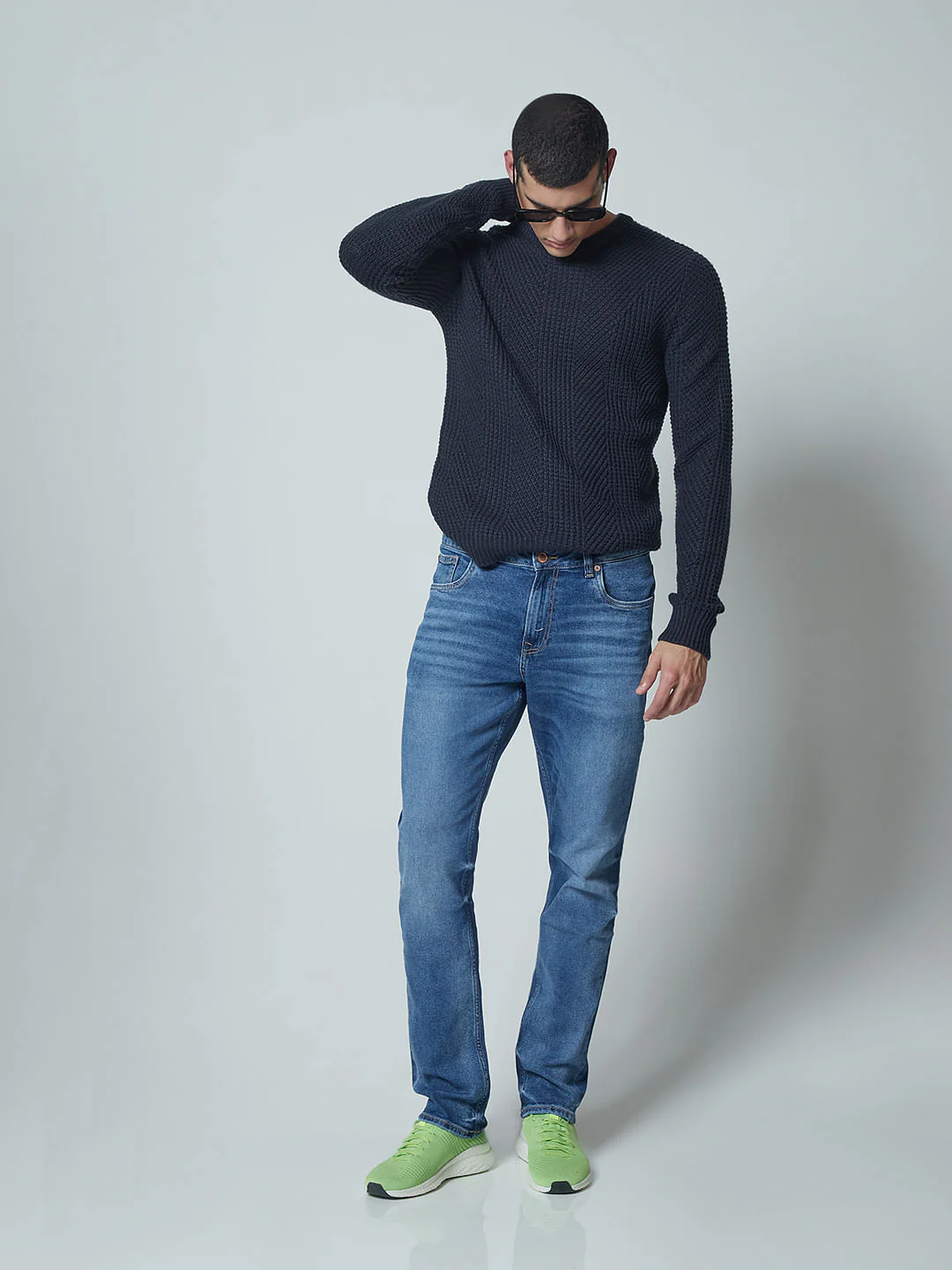 Blue Low Rise Glenn Slim Jeans
