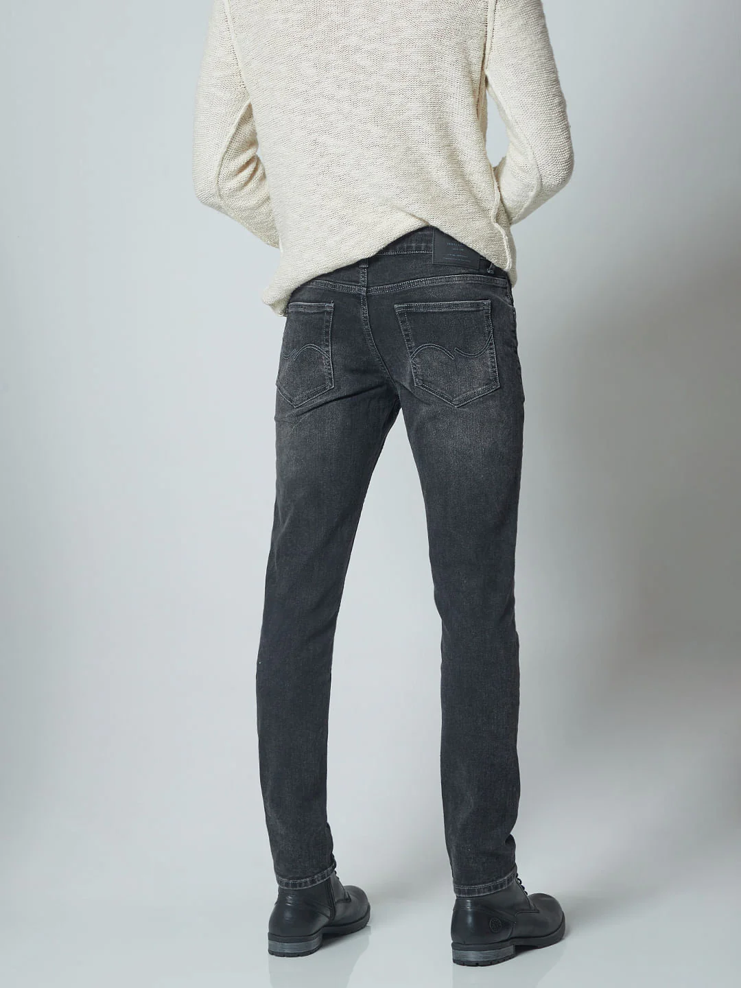 Grey Low Rise Glenn Slim Jeans - Image 4