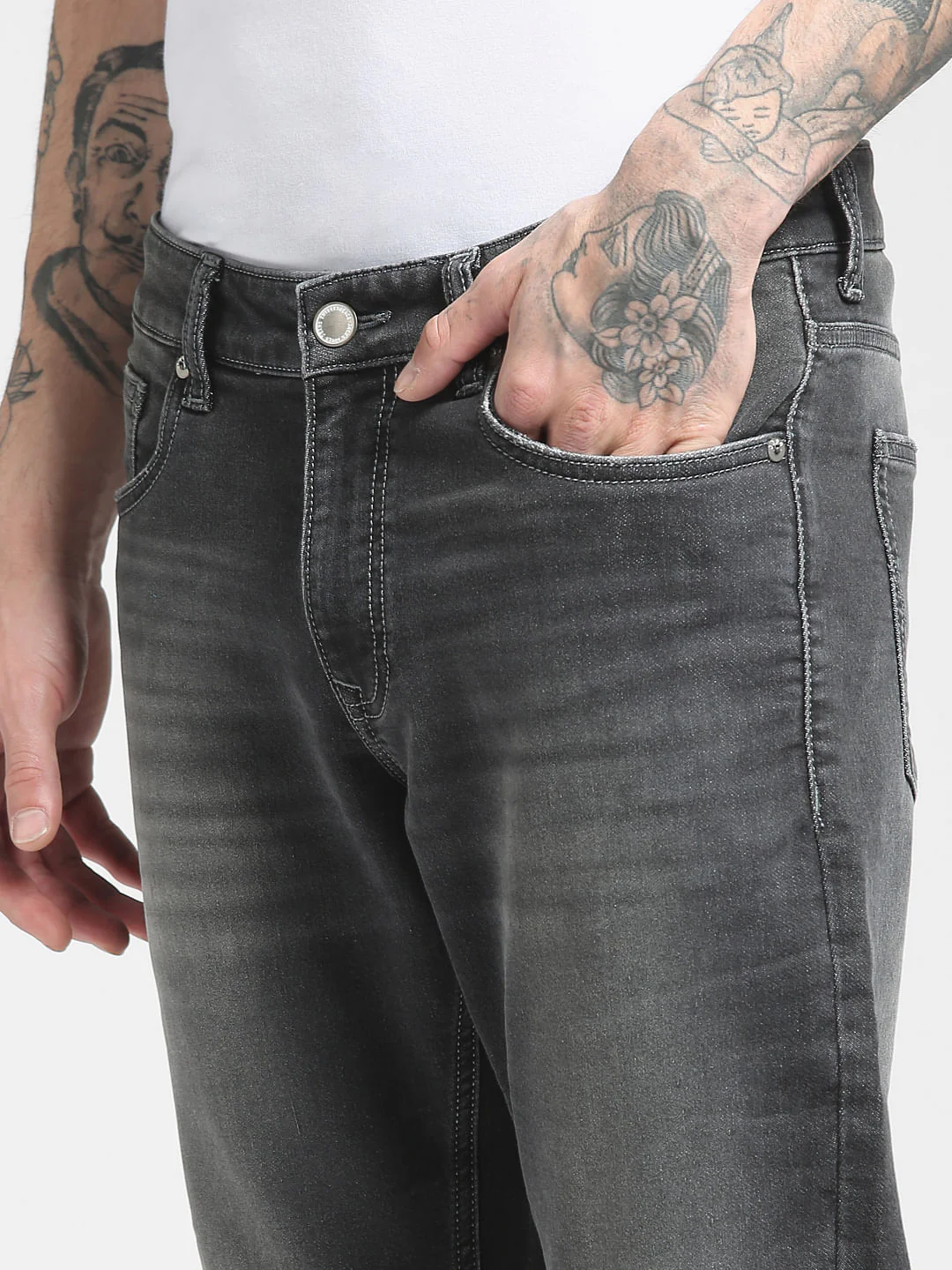 Grey Low Rise Glenn Slim Jeans - Image 5
