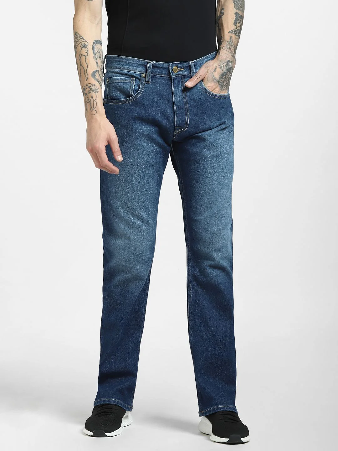 Blue High Rise Bootcut Jeans - Image 2