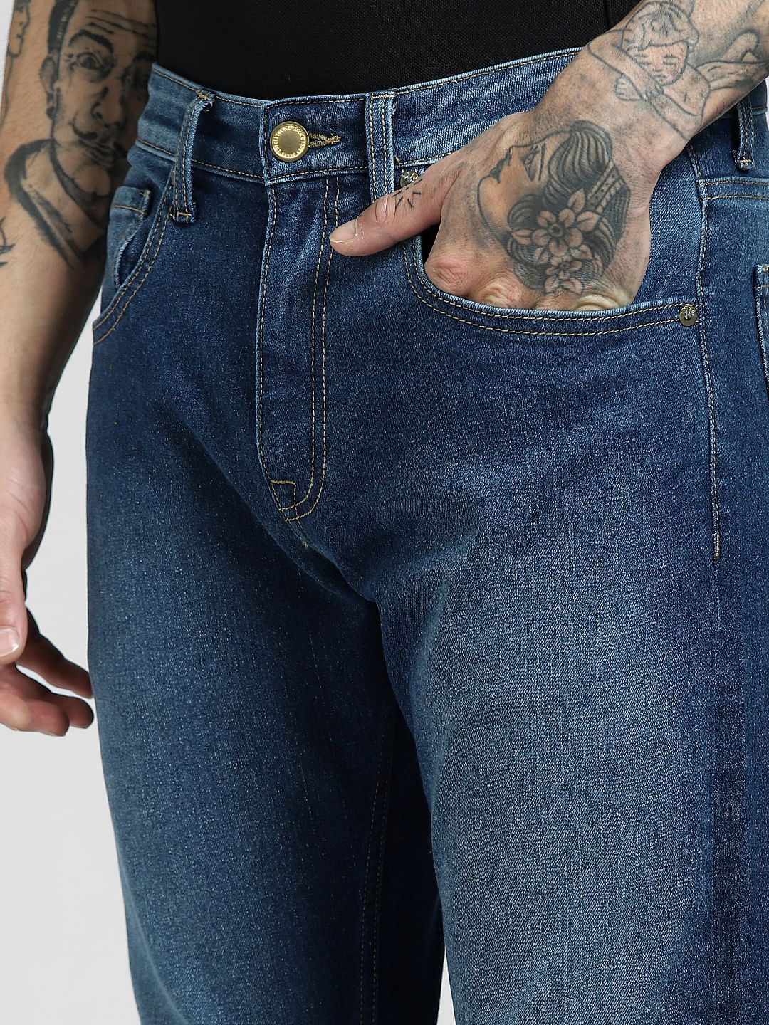Blue High Rise Bootcut Jeans - Image 5