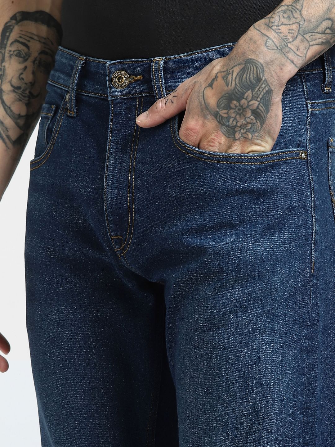 Blue High Rise Bootcut Jeans - Image 5