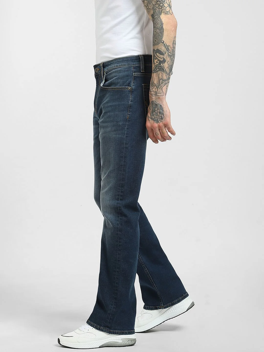 Blue High Rise Bootcut Jeans - Image 3