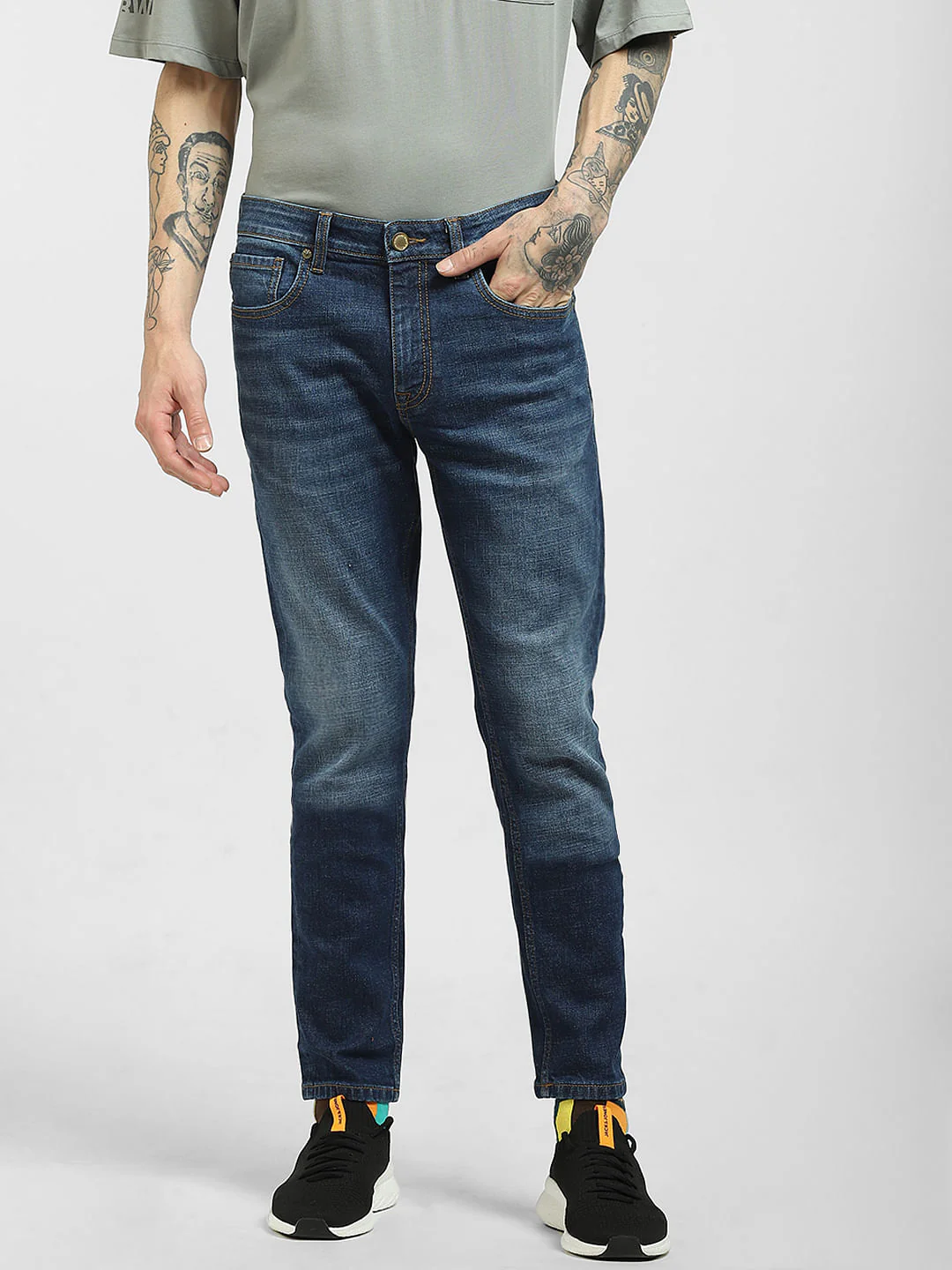 Blue Low Rise Bootcut Jeans - Image 2