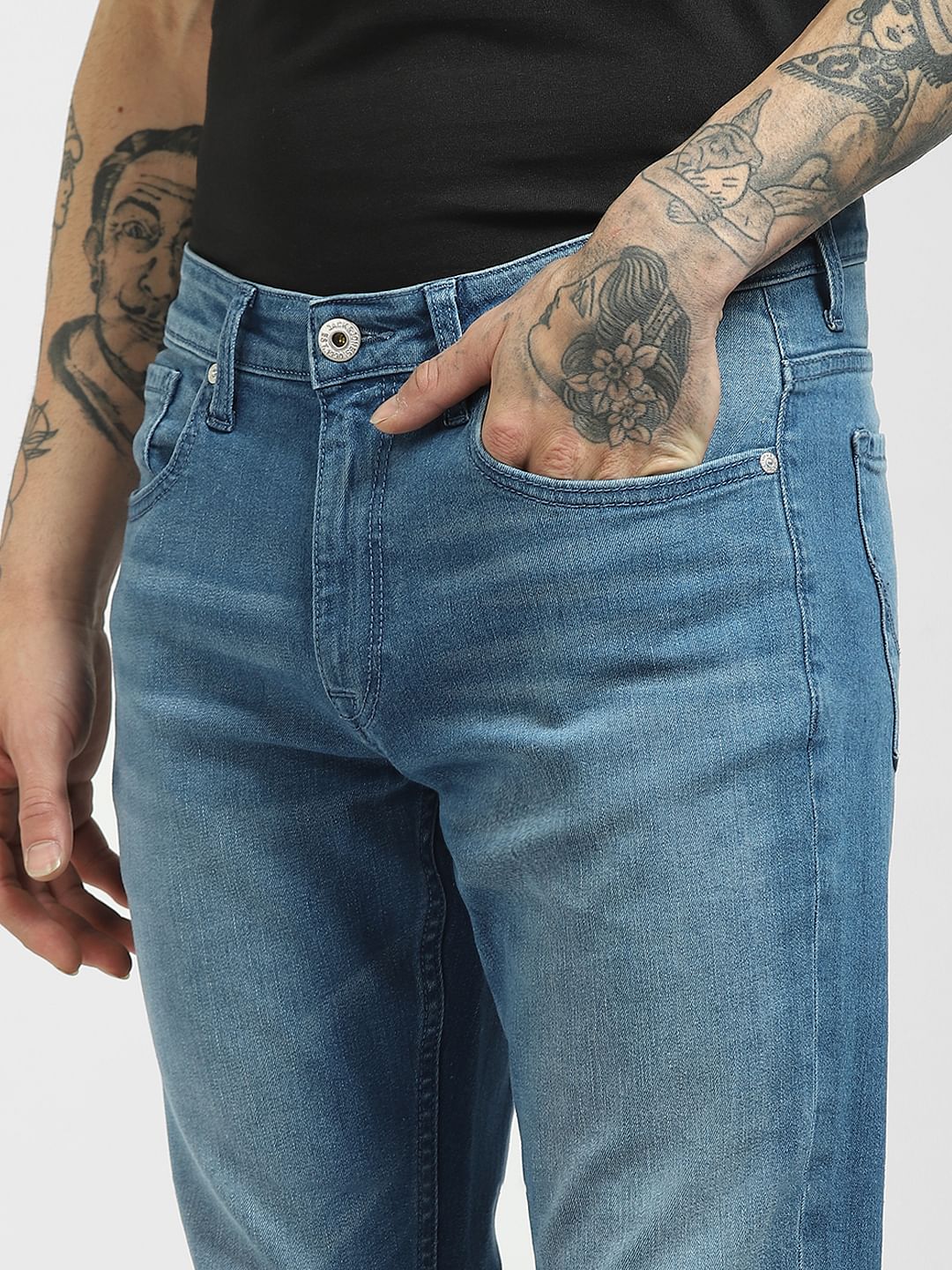 Blue Low Rise Glenn Slim Jeans - Image 5