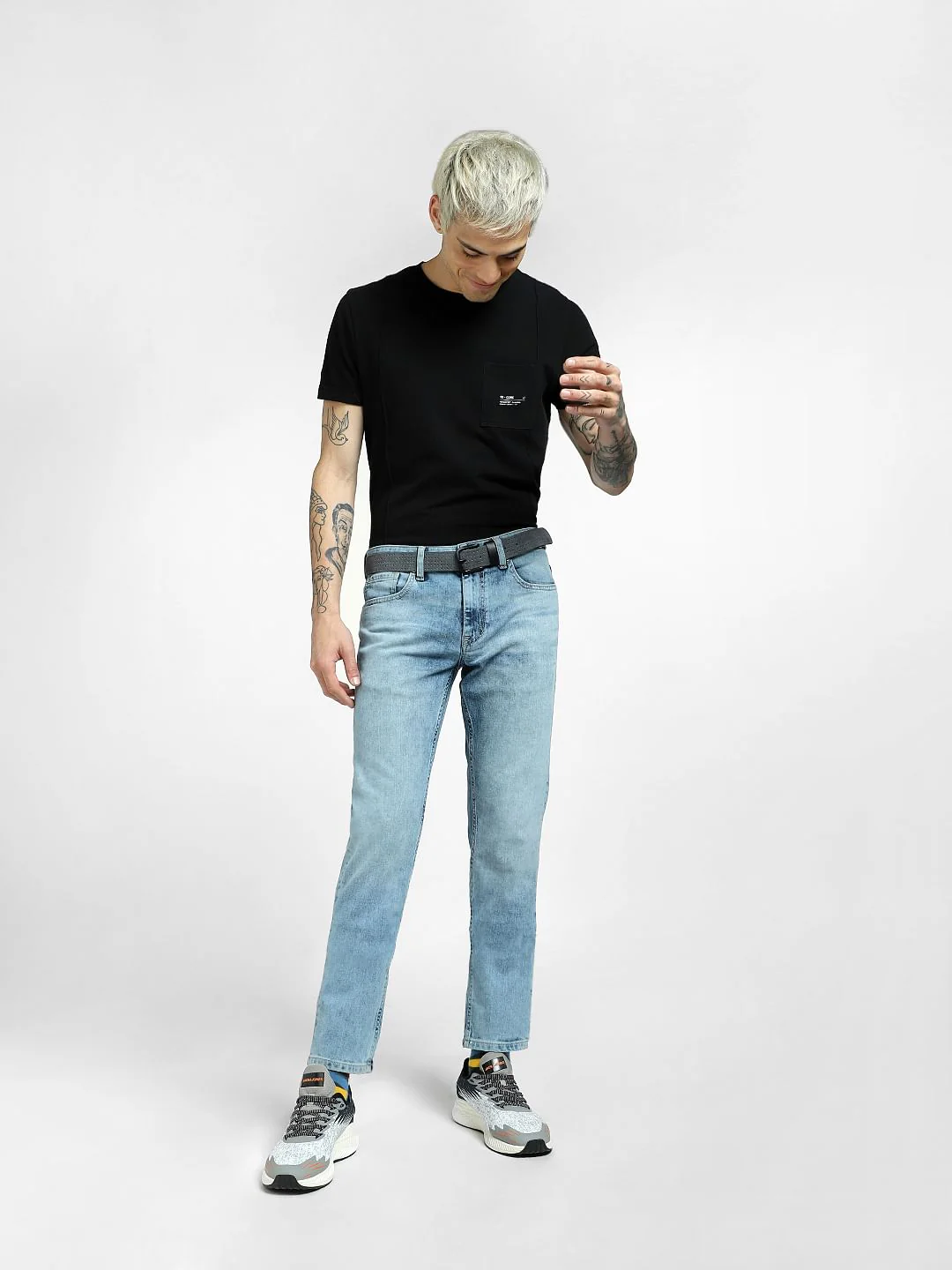 Blue Low Rise Glenn Slim Jeans