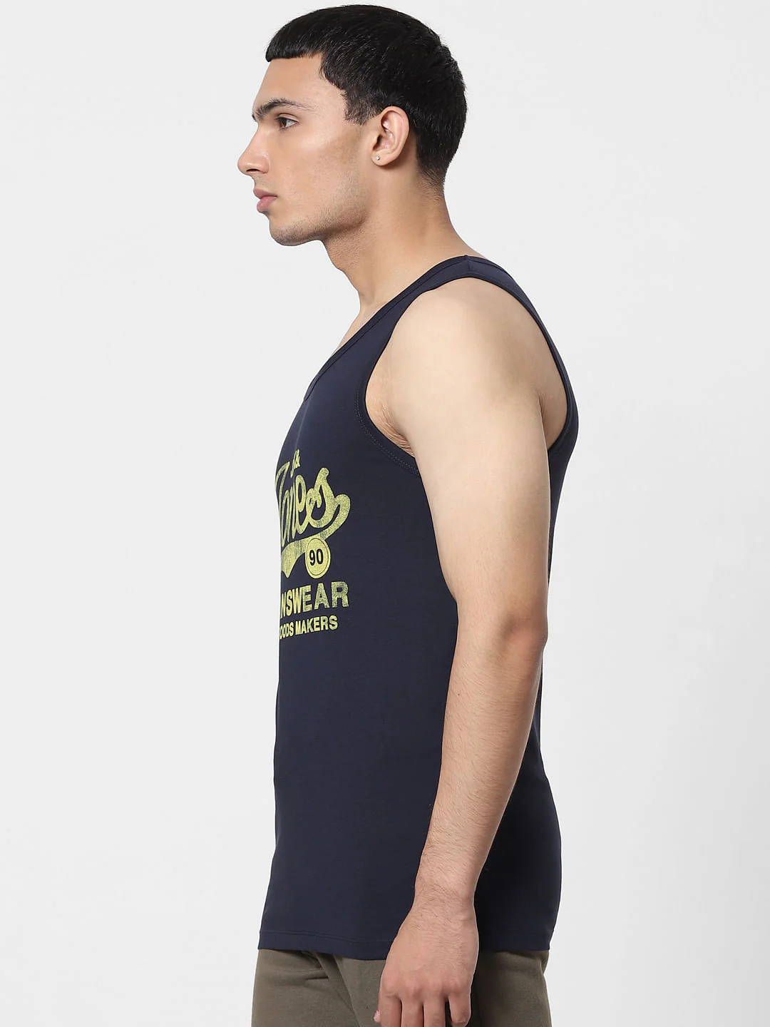 Navy Blue Logo Print Vest - Image 3