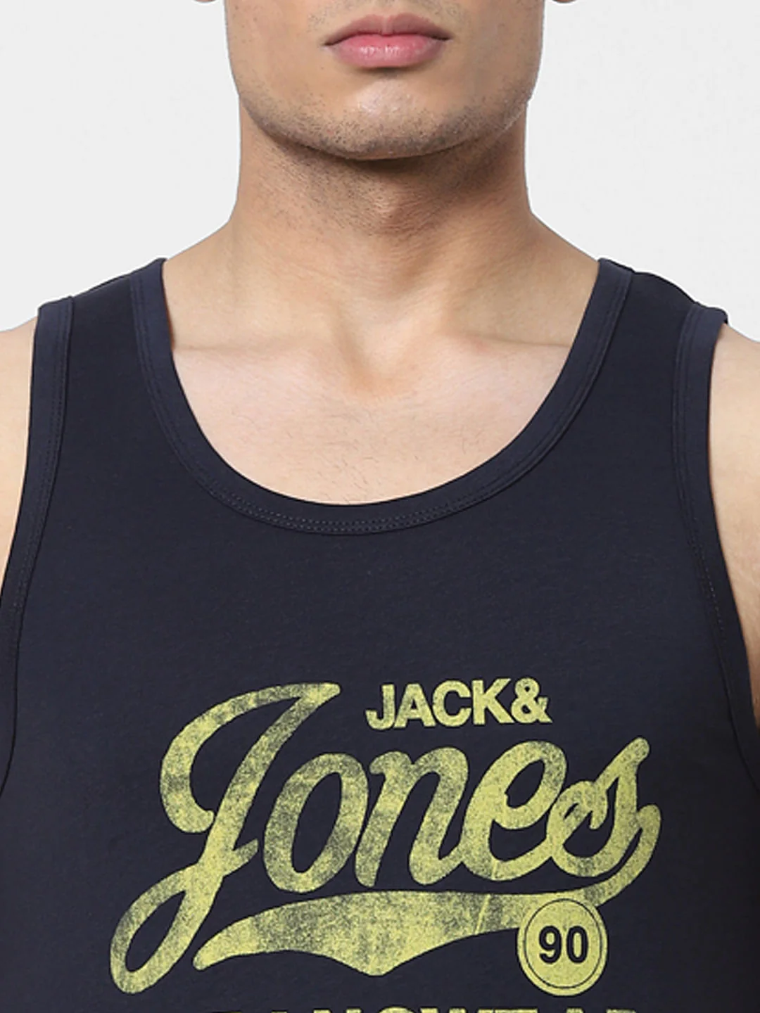 Navy Blue Logo Print Vest - Image 4