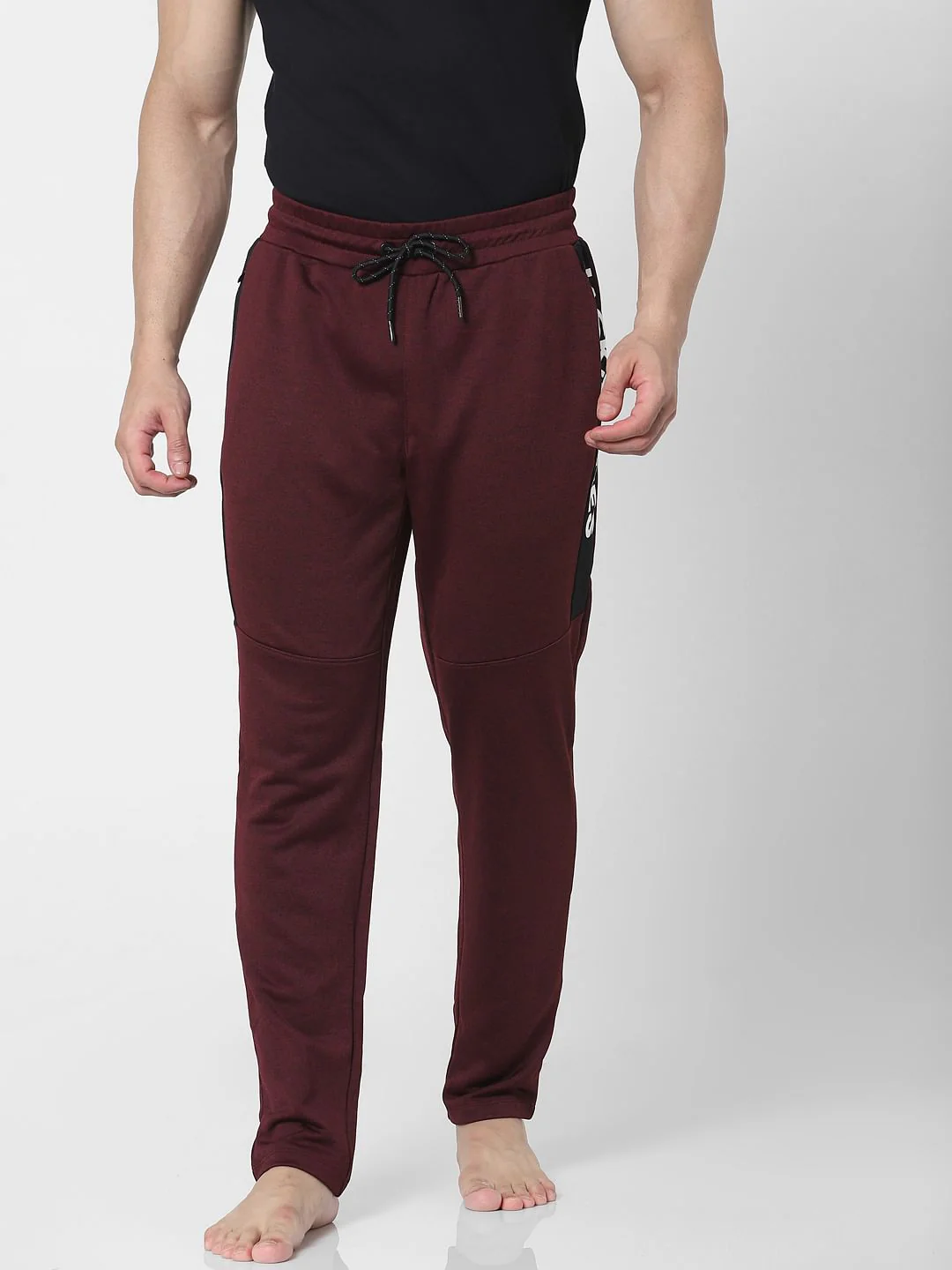 Maroon Mid Rise Trackpants - Image 2