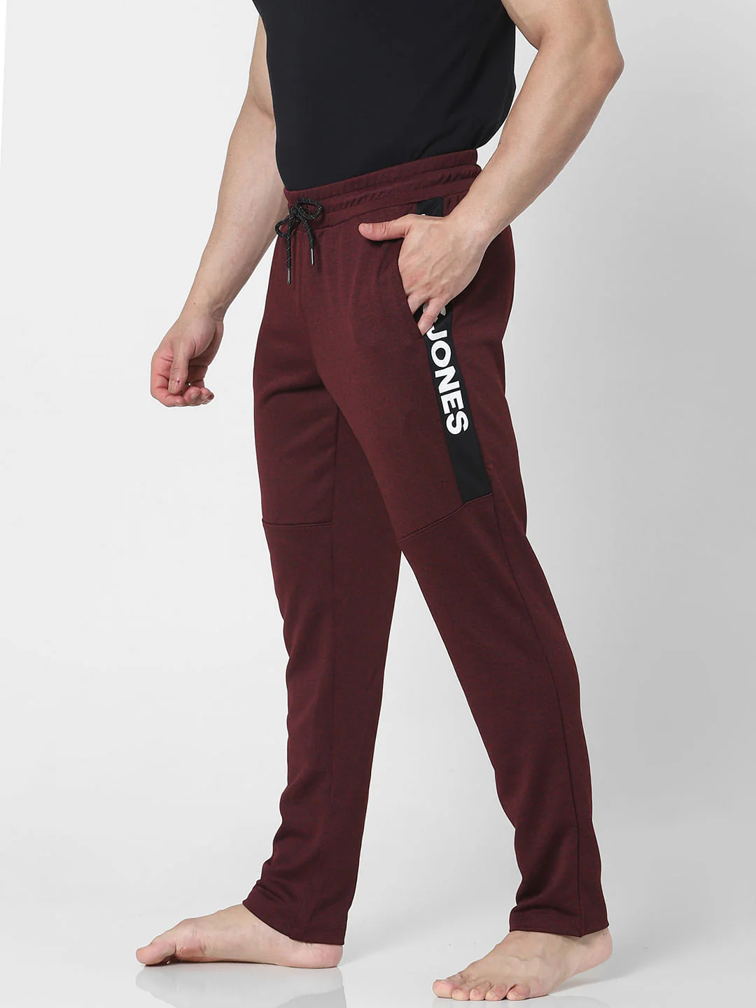 Maroon Mid Rise Trackpants - Image 3